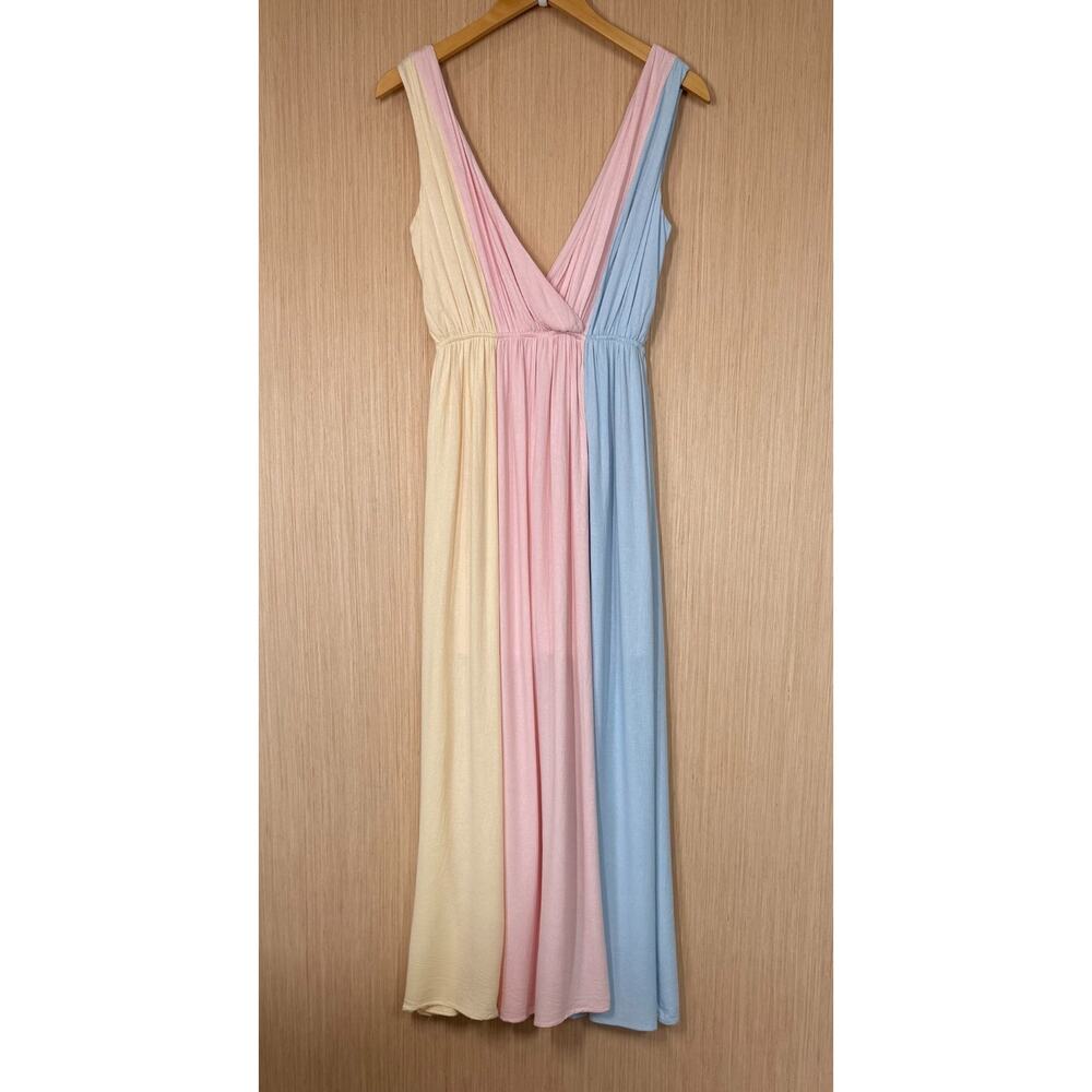 Audrey Parks + Francescas Pastel Stripe Maxi Dress Womens Size Small Boho Chic